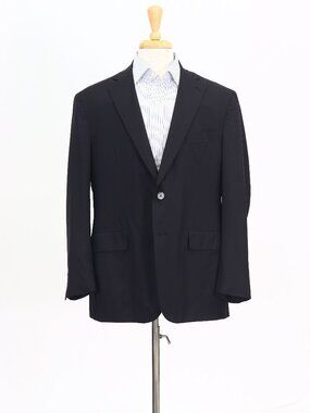 ISAIA 46R Black Blazer Sport Coat Jacket 2-Button Solid W805